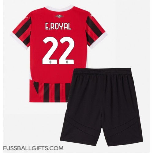 AC Milan Emerson Royal #22 Fußballbekleidung Heimtrikot Kinder 2024-25 Kurzarm (+ kurze hosen)